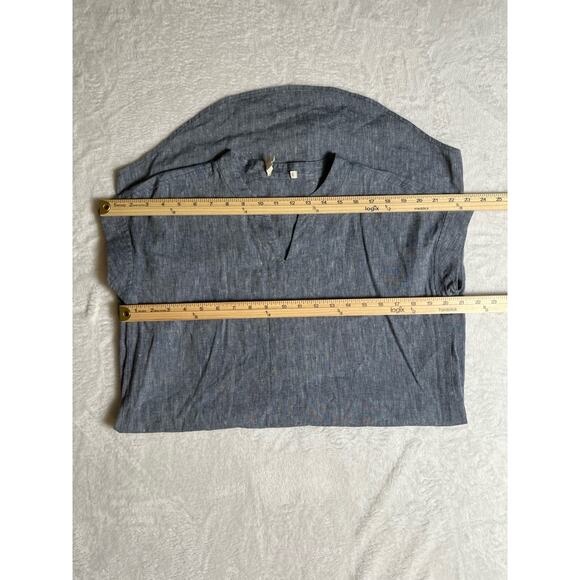 Eileen Fisher Women’s Chambray Shift Dress Sz S Blue Minimalist Timeless Capsule - Picture 8 of 10